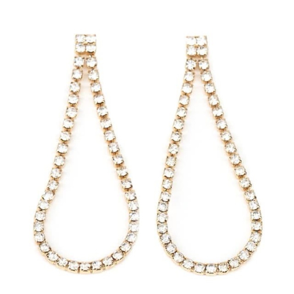 Gold loop with crystal rhinestones
